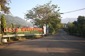 Jalan Lintas Pantai Selatan yang melewati Desa Wonocoyo.